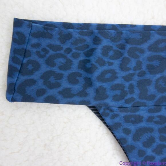 NEW Acacia Mateo bikini bottom leopard animal print blue Amur, M - Picture 14 of 16